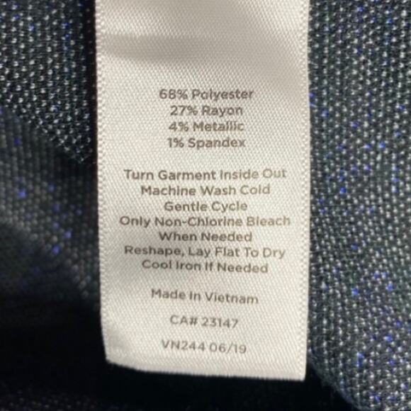 Talbots Zip Pocket Jacquard Plaid Top size 3X - Picture 6 of 7